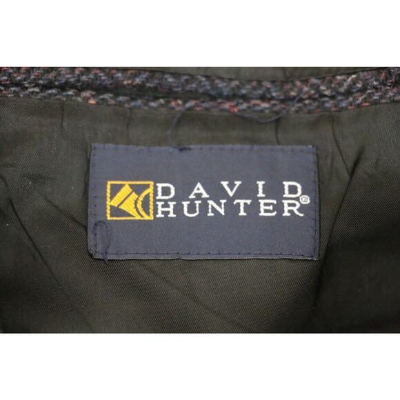 VINTAGE David Hunter Mens Tweed Wool Suit Sport Jacket Blazer Size 44R Navy Blue - Picture 9 of 10